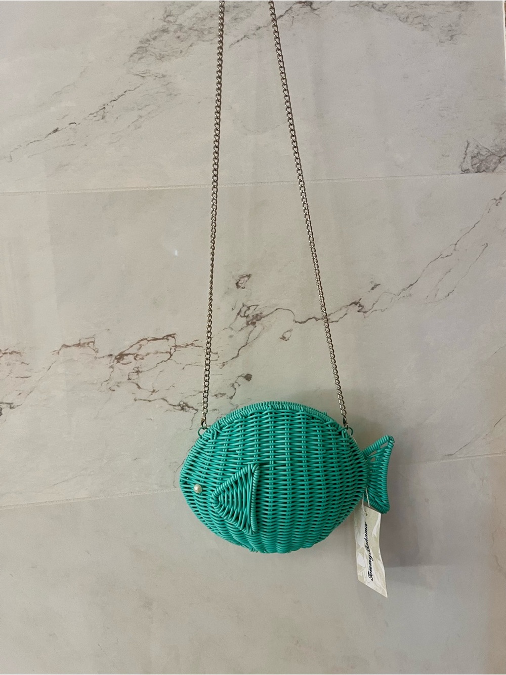 NWT Tommy Bahama Aqua Fish Woven Crossbody Bag Coastal Resort - Picture 5 of 8